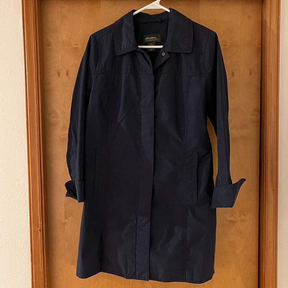 Eddie Bauer Navy Blue Lightweight Trench / Barn Jacket (Women's size Medium)